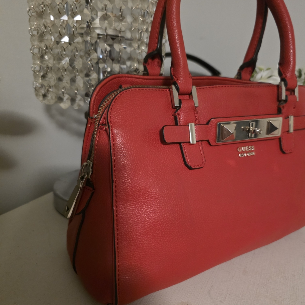 GUESS Red Leather Handbag - Picture 3 of 6